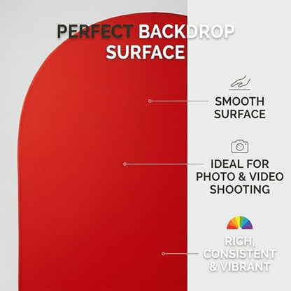 6.6FT Red Arch Backdrop Cover, Spandex Fitted Stretchy Arch Covers for Wedding, Birthday Party, Bridal Baby Shower, Ceremony - color: Red, size: 6.6FT