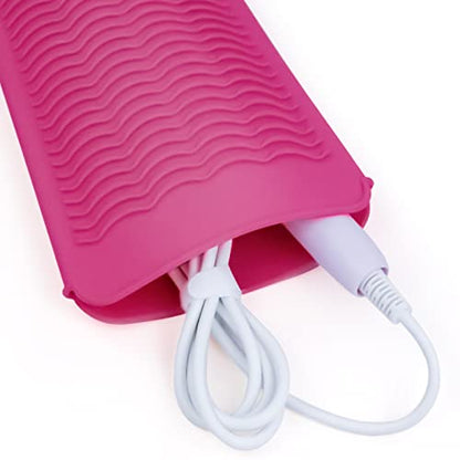 2PCS Silicone Heat Resistant Mat Pouch for Hair Straightener, Curling Iron, Flat Iron and Hot Hair Tools Pink 2 Pack - color: Pink, size: 2 Pack