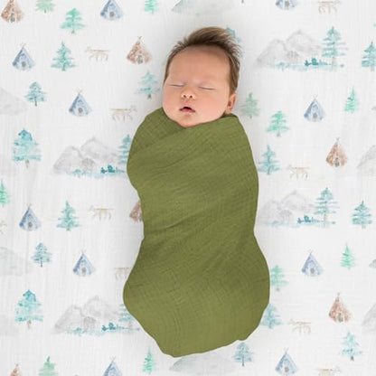 SwaddleDesigns Cotton Muslin Swaddle Blankets for Babies, Set of 4, Neutral Receiving Blankets for Newborn, Baby Registry & Gift, 46x46 inches, Wind & River - color: Wind & River