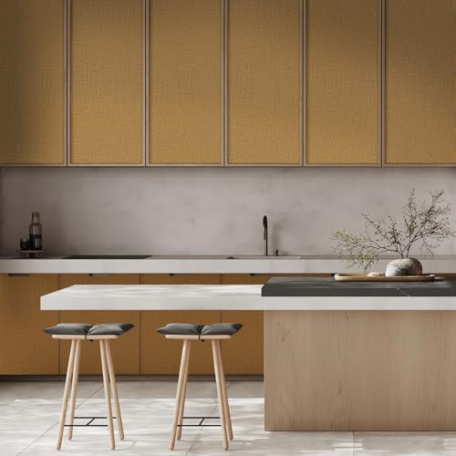 WADILE Grasscloth Peel and Stick Wallpaper 15.7in x 78.7in, Textured Contact Paper for Cabinets, Faux Linen Wall Paper Pull and Stick, Fabric Vinyl Wallpaper Self Adhesive Coffee - color: Coffee, size: 15.7" x 78.7"