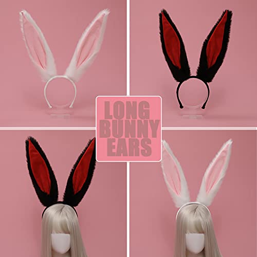 Faylay Cosplay Women Plush Furry Bunny Ears Headwear Accessory Rabbit Headband - color: Hbc-1-back