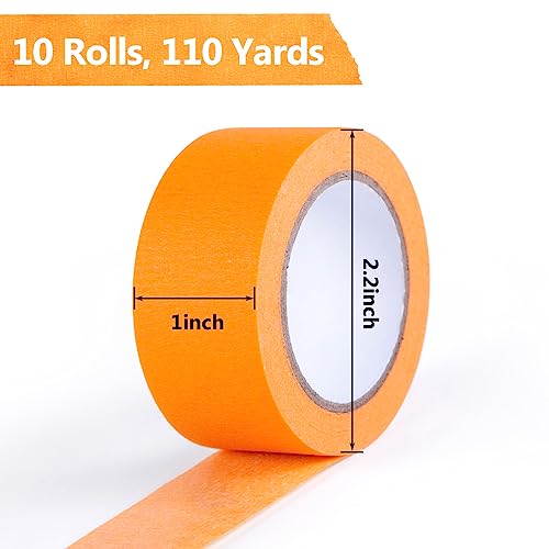 Koogel 10 Rolls Rainbow Washi Masking Tape, 1-Inch Colored Craft Tapes for Teachers, Classroom Decorations, Kids Crafts & Bulletin Boards, Colorful Art Tape for Labeling, Decorating, School Supplies