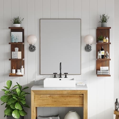 LitaEther Lack Wall Shelf,Display Floating Shelf (Solid Wood, 4 Tier) - color: Solid Wood, size: 4 Tier