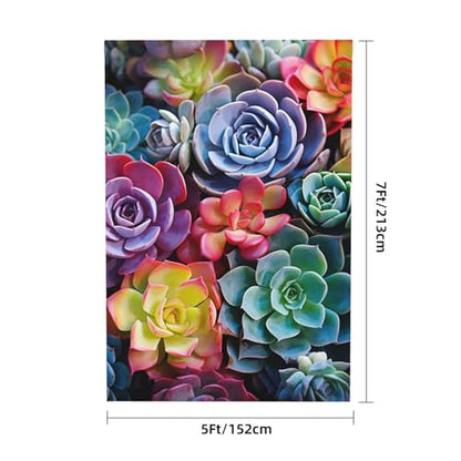 Colorful Succulent Backdrop Background for Photography 5x7ft Photobooth Professional Photo Backdrop Curtains Video Photography Studio Photo Backgrounds Banner Booth Background Screen Parties - color: Colorful Succulent