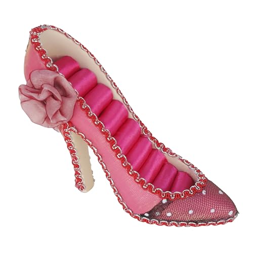 Ring Holder High Heel Shoe Design Fashion Jewelry Organizer Display Birtyday Gift (Fuchsia) - color: Fuchsia