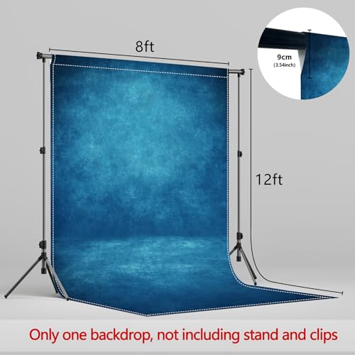 8x12ft Fabric Dark Blue Abstract Texture Photography Backdrop (No Stand No Clips) Portrait Photoshoot Background Adult Newborn Child Headshot Photo Studio Props Booth Rod Pocket On Top - color: Dark Blue, size: 8'x12'