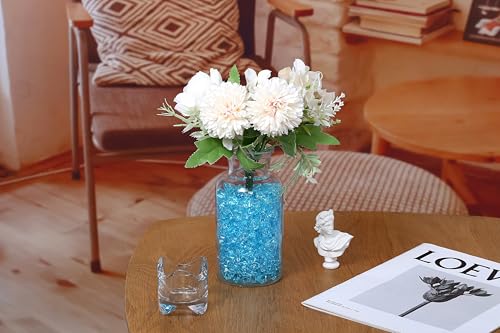 LAIDANLA 500PCS Aqua Blue Acrylic Gems Vase Fillers Fake Ice Cubes Plastic Diamonds Fake Crushed Rocks for Centerpiece DIY Craft Party Wedding Table Scatter Prop Aquarium Fish Tank Decoration - color: Lake Blue
