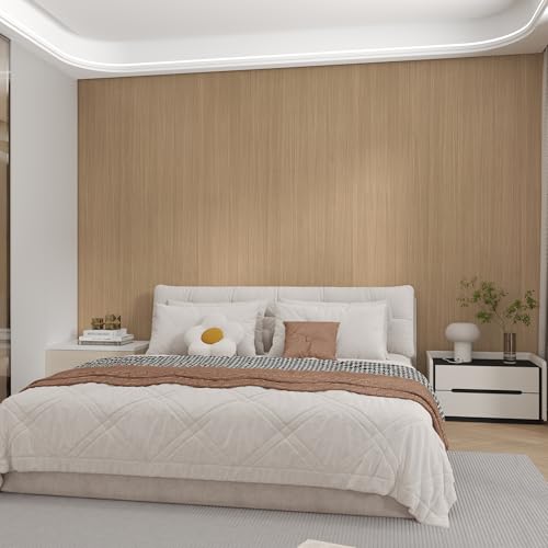 16"x118" Light Brown Wood Grain Contact Paper No Bubbles Self Adhesive Wallpaper Waterproof Wood Vinyl Wrap Matte Wooden Peel and Stick Wallpaper Faux Natural Wood Stickers for Cabinets Drawer Table - color: Light Brown, size: 15.7" x 118"