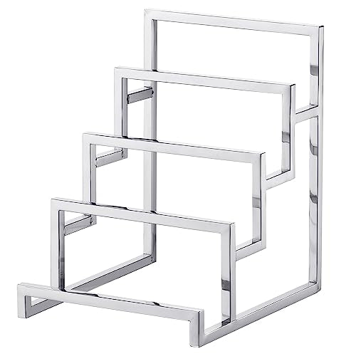 uxcell Clutch Purse Display Stand 4 Layer Wallet Display Rack Metal Clutch Holder Riser for Home Retail Store Supplies - Silver - color: Silver, size: 4 Layer