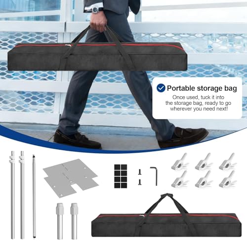 EMART Backdrop Stand Heavy Duty, 10x10Ft Adjustable Pipe and Drape Backdrop Stand Kit, Photo Booth Background Frame with Foldable Metal Base for Wedding Photography Birthday Party Decoration