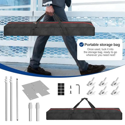 EMART Backdrop Stand Heavy Duty, 10x10Ft Adjustable Pipe and Drape Backdrop Stand Kit, Photo Booth Background Frame with Foldable Metal Base for Wedding Photography Birthday Party Decoration