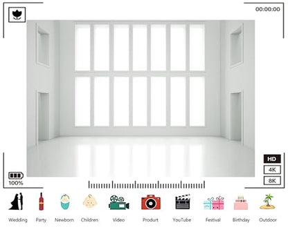 Trykid 8x6ft Bright White Empty Room Backdrop Minimalist Studio Atmosphere Photography Background Modern Art Gallery Clean Event Backdrop Party Decoration Photo Booth Prop Fabric - size: 8x6ft