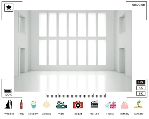 Trykid 10x10ft Bright White Empty Room Backdrop Minimalist Studio Atmosphere Photography Background Modern Art Gallery Clean Event Backdrop Party Decoration Photo Booth Prop Fabric - size: 10x10ft