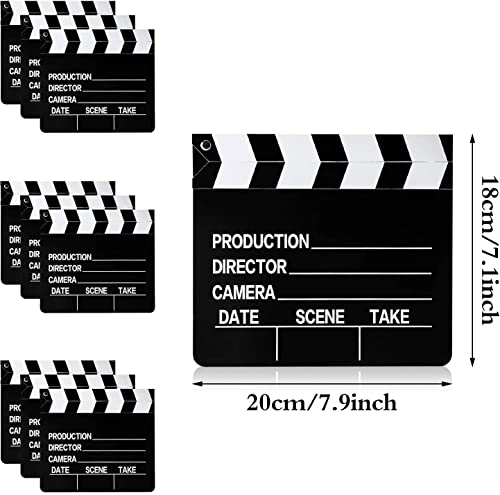 BBTO 10 Pieces Movie Film Clap Board, 7 x 8 Inch Cardboard Movie Clapboard Directors Clapper Writable Cut Action Scene Board for Movies Films Photo Props(Single-Sided Printing,Black and White) - color: Black and White, style: Single-sided Printing