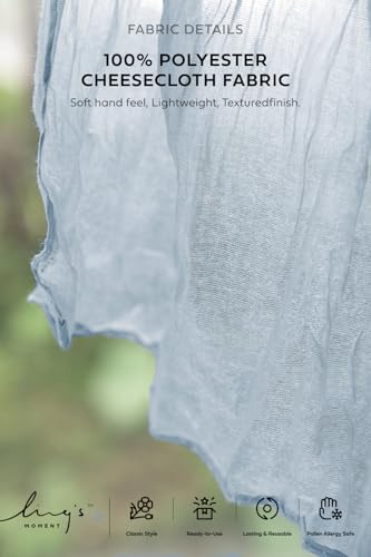 Ling's Moment Luxury Cloth Wedding Napkins - 19x19 Inch Reusable Cheesecloth Linen Napkins for Wedding Reception, Bridal Shower, Dinner Table - Washable, Durable (Set of 10), [Dusty Blue] - color: Blu-dusty Blue