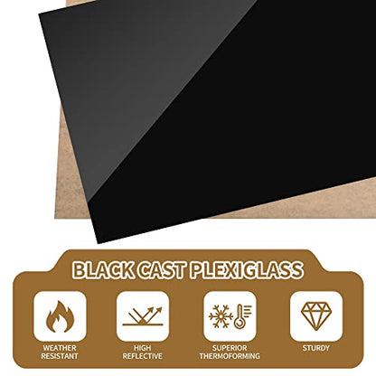 Lesnlok 20x20 Black Acrylic Sheet 1/8 inch Thick 3mm 2 Pieces Black Plexiglass Sheet,Suitable for Painting, Handicrafts, DIY Display Projects (2, 20 x 20) - size: 20 X 20 X 1/8