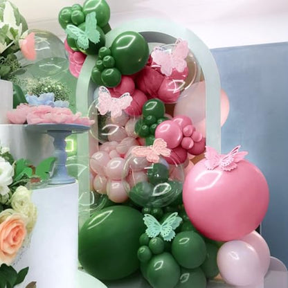 MEBAY Dusty Rose Balloon Arch Kit, 142 Pcs Retro Pink Nude Dark Green Latex Balloons Different Sizes 18 12 10 5 Inch for Birthday, Baby Shower, Wedding - color: 142-dusty Rose