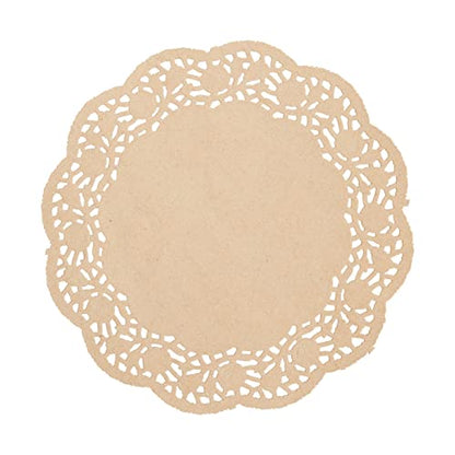 Juvale Paper Placemats - 9-Inch Brown, 250 Pack - Disposable Round Placemats & Doilies for Tables - Tea Party Decorations - size: 9-Inch