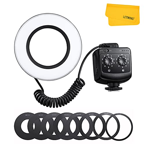 Godox Ring 72 Macro LED Ring Light with 8 Lens Adapter Rings for Canon Nikon Pentax Olympus DSLR Cameras