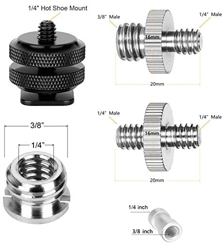 Camera Mount Screw, ChromLives 1/4 to 3/8 Tripod Screw Adapter,1/4 Screws,3/8-20 Thread Converter Adapter,Camera Hot Shoe Mount Adapters for Monopod,Ballhead Flash Light,22Pack - color: Camera Mount Screw