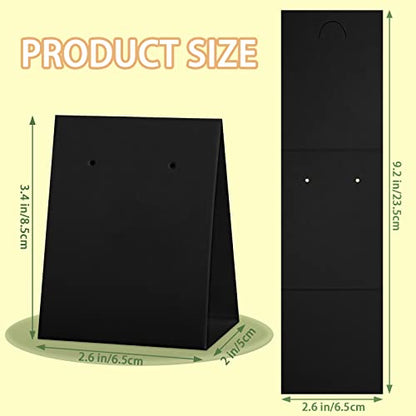 100 Pcs Standing Earring Display Cards Holders Paper Hanging Earring Packaging for Small Business Jewelry Packaging Supplies Selling DIY Retail Show Photography Props(Black) - color: Black