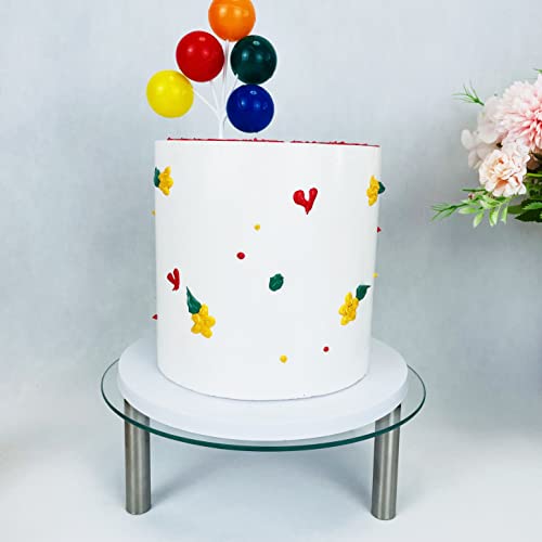 3 Pcs Round Tempered Glass Cake Stands Set 8 10 13 Inch Cupcake Display Stand Plate for Dessert Table Serving Platter - size: 3 Pack Round