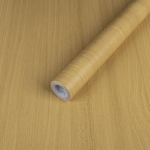 Wood Contact Paper Peel and Stick, Thicken Vintage Wood Grain Wallpaper for Countertops Furniture, Natural Wood Furniture Sticker Self-Adhesive Removable Waterproof Vinyl Film 15.7 in X 196 in - color: Light Brown Yellow, size: 15.7" x 196"
