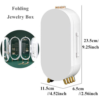 Tvoip Earring Organizer Stand，4-Layer Small Foldable Dustproof Jewelry Holder with 153 Holes For Women Earrings, Earring Backs, Necklaces,Display Jewelry Organizer (White) - color: White