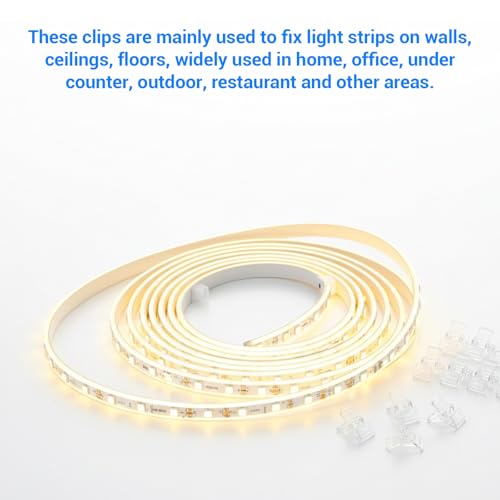 30 Set Waterproof LED Strip Mounting Clips Holder, Translucent Rope Light Clips with Screws, 5-6mm Mounting Bracket Neon Led Light Clip Fixing Clamps Holder