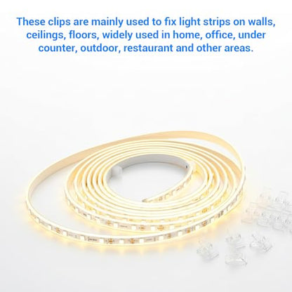 30 Set Waterproof LED Strip Mounting Clips Holder, Translucent Rope Light Clips with Screws, 5-6mm Mounting Bracket Neon Led Light Clip Fixing Clamps Holder