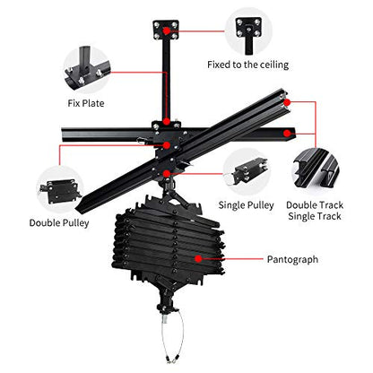 Extension Rod for Studio Ceiling Rail System Ceiling Mounting Rail System Accessories Bracket Iron (Extension Rod) - size: Extension rod