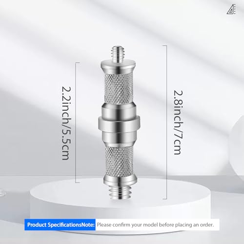 Wellmaking 3 Pieces Standard Knurled 1/4 to 3/8 inch Metal Male Convertor Threaded Screw Adapter Spigot Stud for Light Stand, Hot Shoe/Cold Shoe Adapter, Ball Head, Wireless Flash Receiver, Trigger