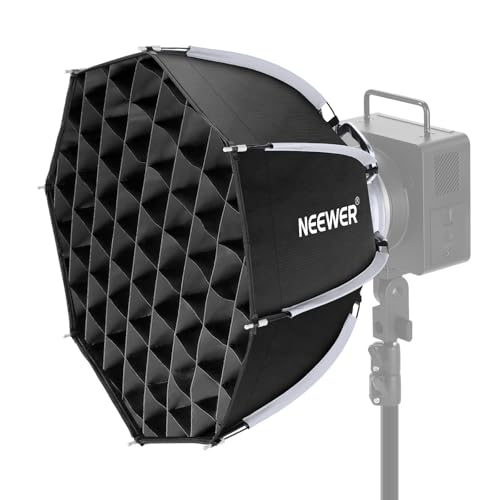 NEEWER Basics Octagonal Softbox Bowens Mount, 17.7" Quick Release Soft Box Lighting Set with Grid, Compatible with Aputure 150c Compatible with Godox SL60w, for FS300C FS150B HB80C CB200C Q6, NS62P - size: 45cm/17.7"