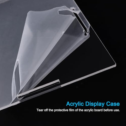 MECCANIXITY Acrylic Display Case Plastic Box Cube Storage Box Clear Assemble Showcase 4.3x4.3x16.1 Inch for Collectibles - size: 4.3x4.3x16.1 Inch