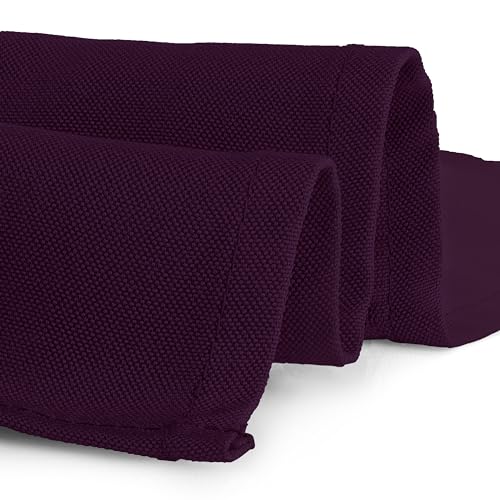Gee Di Moda Cloth Napkins - 17 x 17 Inch Eggplant Dinner Napkins - Set of 12 Soft & Absorbent Washable Fabric Cloth Table Napkins with Hemmed Edges for Hotel Restaurant, Holiday Parties & Wedding - color: Eggplant
