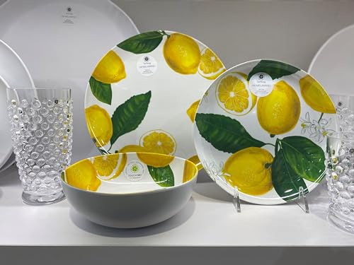 Abode Homewares by TarHong Lemon Fresh Cereal Bowl, 7" x 2.4", 34-Oz., Pure Melamine, Indoor/Outdoor, Set of 6 - size: Cereal Bowl