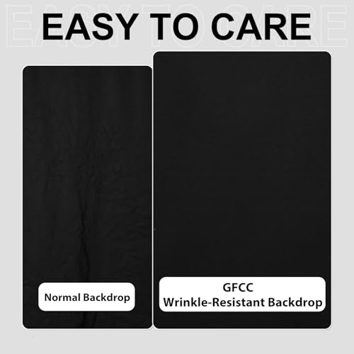GFCC Wrinkle-Resistant Black Backdrop Background for Photography Thick Photo Booth Backdrop for Photoshoot Background Screen Video Recording Parties Curtain(7.5FTX10FT) - color: Black, size: 7.5ftx10ft-Unwrinkled