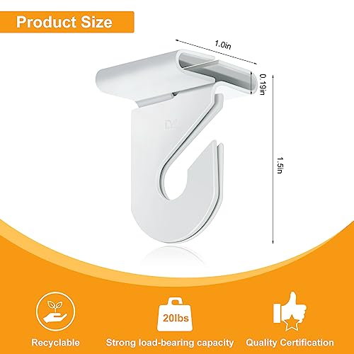 Vicenpal 100 Pair Drop Ceiling Hooks Bulk for Classrooms Hanging, Metal Suspended Track Tile Hooks Aluminum White Heavy Duty T Bar Clips, Hold up to 20 Lbs for School Offices Plants Decorations - color: White