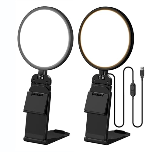 2 Pack Zoom Lighting for Computer, 5“ Small Lighting for Video Call/Conference/Streaming, 50 Modes CRI>97.8, 3000K-6500K, Selfie Light with Stand for Laptop/Phone/Webcam/Monitor, CRI>97.8 - color: BACK 2 PSC