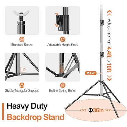 FUDESY 10x30ft Backdrop Stand Heavy Duty Adjustable Photography Background Support System with Angle Rotatable Connector, Spring Clamps, Sandbags, Ring Clips, Carry Bag for Photo Video Studio, Wedding - size: 10x30ft
