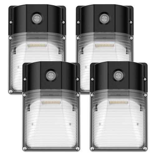 30W LED Wall Pack Light with Dusk to Dawn Sensor, 3600LM, 5000K Daylight, 120Vac Led Porch Lights, IP65 Waterproof Outdoor Security Lighting for Garage Warehouse Garden, ETL Certified, 4 Pack - size: 4 Pack
