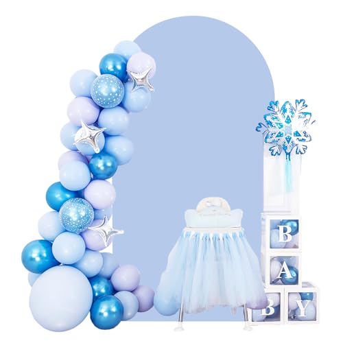 Light Blue Cloth Cover for 6.6ft Arch Backdrop Dusty Blue Stretchy Spandex Fabric Arch Cover Baby Shower Parties Wedding Ceremony Decoration Outdoor Event - color: Light blue, size: 3.2x6.6ft