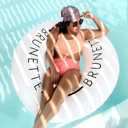 Loteli Swim Ring Float - Minimal Aesthetic Inflatable Swim Ring | Classic Prop for Party, Photo Shoot, Summer Fun & Relaxation | Durable & Easy to Inflate - color: Brunette, size: 2 Pack
