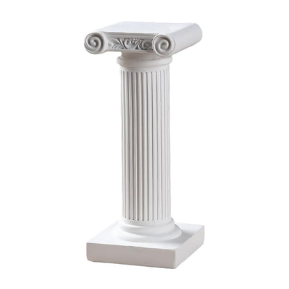 Mini Nordic Resin Roman Column, Greek Sculptural Angel Display, Photo Props, Candle Holder, Sketching Art Teaching Tools (Ionic C (White) - 19cm) - color: Ionic C (White) - 19cm