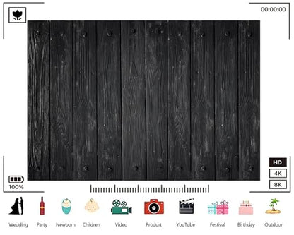 Trykid 5x3ft Black Wood Plank Texture Backdrop Rustic Timber Surface Photography Background Industrial Style Tapestry Party Decoration Photo Studio Prop Fabric - size: 5x3ft