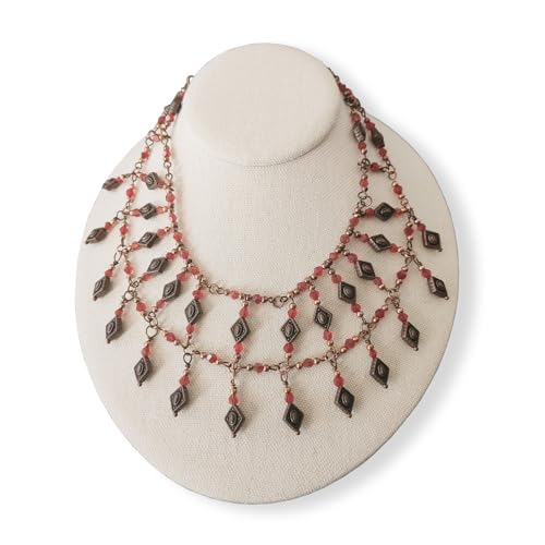 Oirlv Necklace Holder Bust Velvet Jewelry Display Necklace Display for Vendors Display Pendant Display Stand White - color: White Linen