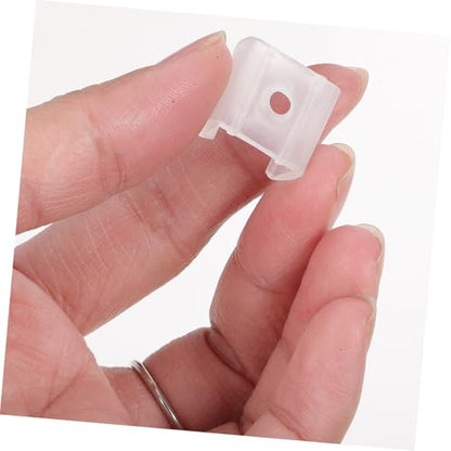 LIFKOME 100pcs Silicone LED Light Clips One Side Fixing Bracket for LED Strip Lights Sturdy Mounting Clips for Outdoor Use for Living Room and Cabinet Backgrounds