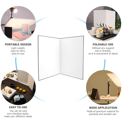 PRETYZOOM A4 Foldable Light Reflector Photography Cardboard, Portable Folding Reflective Board for Still Life and Jewelry Photo Studio Lighting Accessory