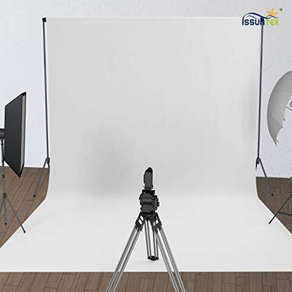 ISSUNTEX 10X12 ft Background Muslin Backdrop, Photo Studio, Collapsible High Density Screen for Video Photography and Television-White - color: White, size: 10X12 ft