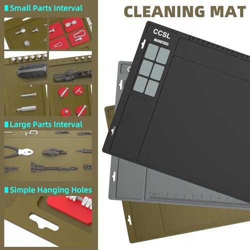 Gun Cleaning Mat 48"x16", Extra Large Magnectic Gun Mat for All Guns Anti-Slip Rubberized Workbench Mat for Pistol and Rifle - color: Brown
